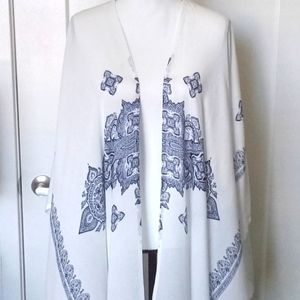 Blue white and black cover-up